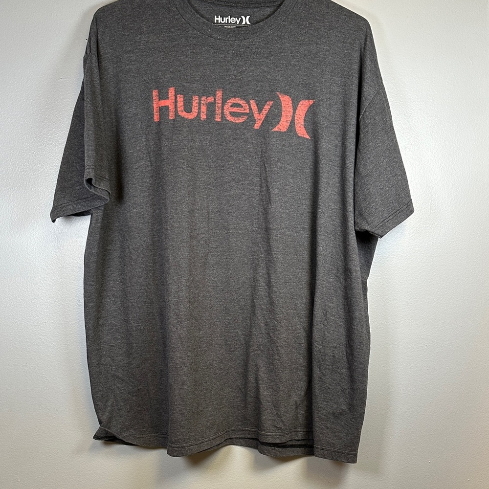 Hurley Charcoal Tee with Red Logo Mens 2X